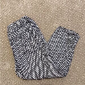 By Anthropologie Hei Hei Linen Pull On Pants, Black, White, Size XXSP